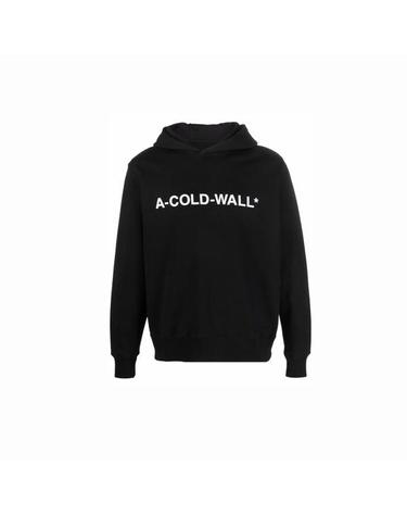 ACOLDWALL 어콜드월 남성 블랙 에센셜 로고 후드티 AC221MHD130I