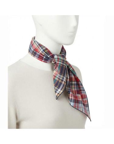 엔지니어드 가먼츠 Long Scarf B Navy Square Patchwork Madras 24S1H001OR382SW014 스퀘어 패치워크 롱 스카프