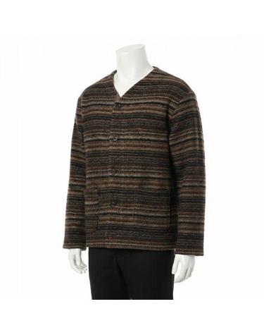 엔지니어드 가먼츠 Knit Cardigan A Brown Fair Isle Stripe Sweater 24F1B030PS091PS013 페어아일 스트라이프 니트 가디건