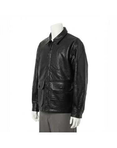 엔지니어드 가먼츠 G8 Jacket Black Alligator Embossed Fake Leather 24F1D062PS222LZ002 G8 자켓