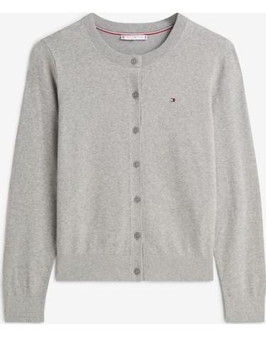 25FW 타미힐피거 울 캐시미어 C NK LS 가디건 WW47469 P61 LIGHT GREY HEATHER DOM