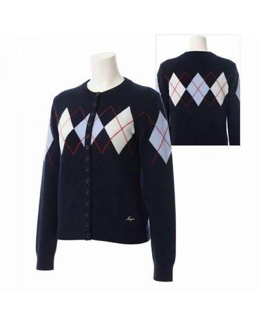 MSGM 여성 아가일 패턴 가디건 4141MDM203 니트 가디건 울 혼방 간절기 자켓