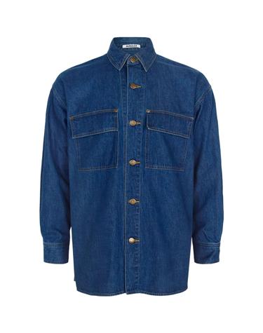 오라리 셀비지 라이트 오즈 블루 남성 데님셔츠 A25SS01SD