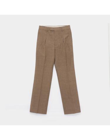 오라리 트로피컬 울 키드 모헤어 원턱 남성 슬랙스 A25SP02WM BROWN CHECK