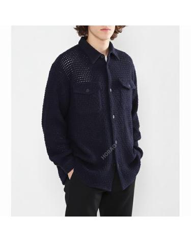 오라리 HOMESPUN SUMMER TWEED MESH SHIRT NAVY A24SS01HM 홈스펀 서머 트위드 메쉬 셔츠