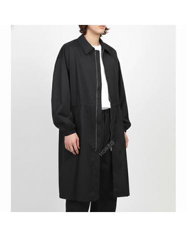 오라리 HARD TWIST POLYESTER SATIN LAMINATE ZIP COAT BLACK A24SC01SL 하드 트위스트 폴리에스테르 새틴 라미네이트 집 코트