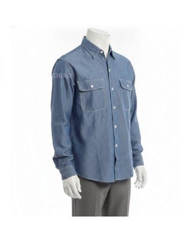 오어슬로우 26 CHAMBRAY WORK SHIRT WITH FLAP POCKET 01806484K 플랩 포켓 샴브레이 워크 셔츠