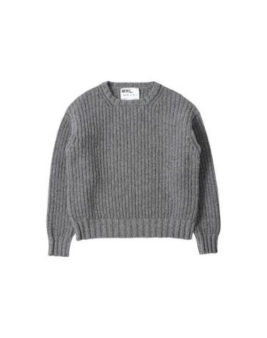 25FW 마가렛호웰 크롭 피셔맨 크루넥 니트 WHKN0518A25MHS SOY STONE GREY DOM