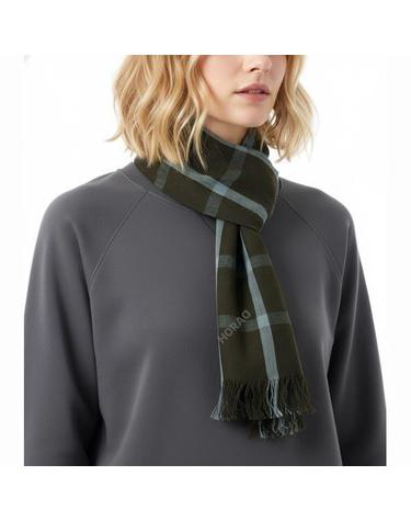 마가렛 호웰 WINDOWPANE CHECK SCARF KHAKI DUSTY BLUE UNAC0562S25KUQ KDS 윈도우페인 체크 스카프