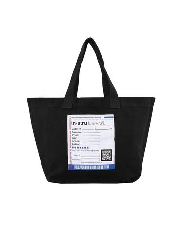 미하라 야스히로 I12BG701 BLACK 빅 네임 패치 토트백 블랙