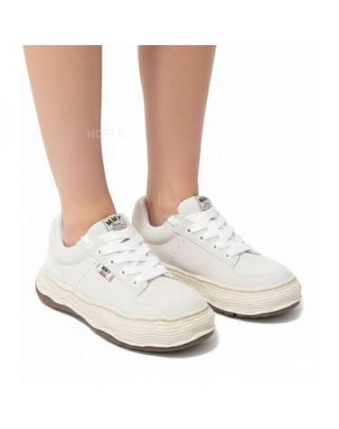 미하라야스히로 26 올리버 OG 디스트레스드 솔 스웨이드 로우탑 스니커즈 A16FW708 WHITE