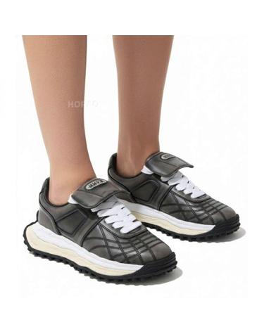 미하라야스히로 26 스캇 OG 솔 빈티지 레더 이펙트 로우탑 스니커즈 A16FW710 BLACK