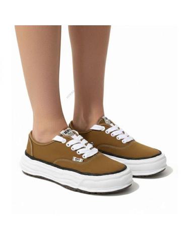 미하라야스히로 26 베이커 OG 솔 캔버스 로우탑 스니커즈 A16FW704 BROWN
