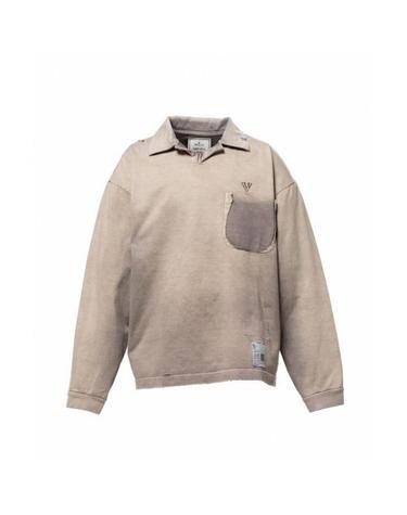 메종 미하라 야스히로 선 페이드 카라 롱슬리브 티셔 J16LT801 BEIGE