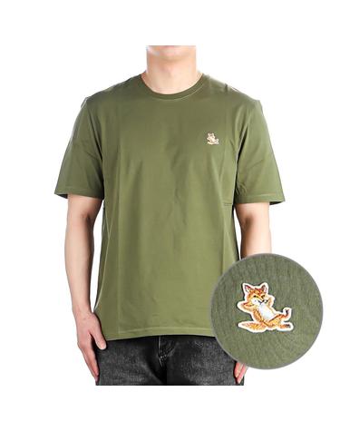 메종키츠네24SS LM00110KJ0008 MILITARY GREEN 남성 칠랙스 반팔 티셔츠