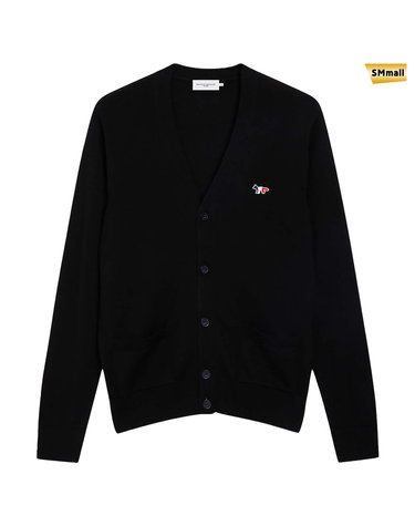 SMmall 메종키츠네 트리컬러 폭스 가디건 FU00501KT1036 BLACK