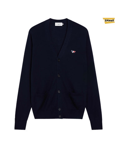 SMmall 메종키츠네 트리컬러 폭스 가디건 FU00501KT1036 NAVY