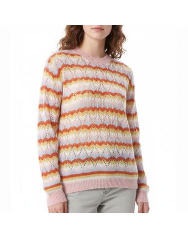 메종키츠네 STRIPED ALPACA LACE JUMPER NW00802KF00020032 스트라이프 알파카 레이스 점퍼 니트