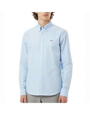 메종키츠네 TRICOLOR FOX PATCH CLASSIC SHIRT BD FM00400WC2010LB 트리컬러 폭스 패치 클래식 셔츠