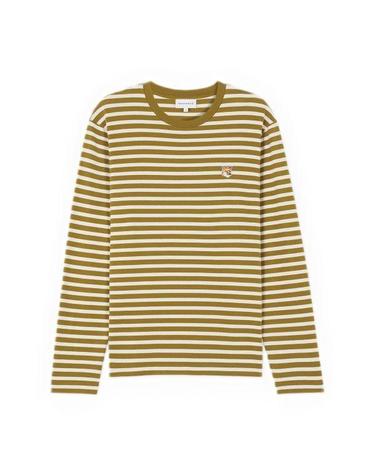 MAISON KITSUNE 메종키츠네 FOX HEAD PATCH REGULAR MARIN TEE SHIRT LM00105KJ0046S394 마린 스트라이프 폭스 헤드 패치