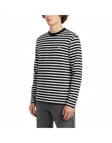 메종키츠네 MARIN TEESHIRT TRICOLOR FOX PATCH FU00115KJ0044BKWHS198 마린 스트라이프 트리컬러 폭스 패치