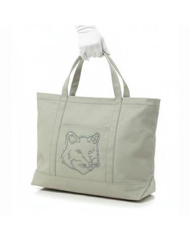 메종키츠네 FOX HEAD XL TOTELW05105WW01070094 폭스 헤드 토트백