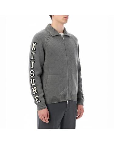 메종키츠네 COLLEGE KNITTED WOOL JACKET PM02112KT1150H131 칼리지 니티드 울 자켓