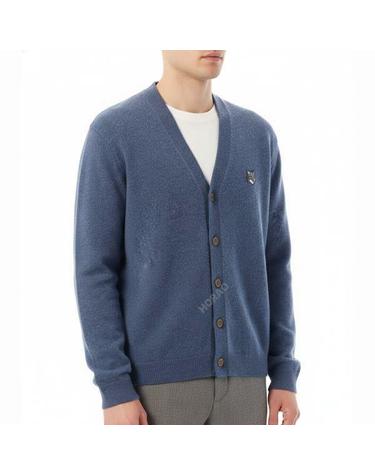 메종키츠네 FOX HEAD MERINO REGULAR SWEATER PM00502KT10060331 폭스 헤드 메리노 레귤러 가디건