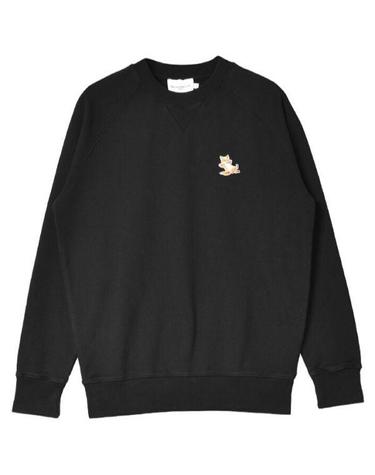 MAISON KITSUNE 메종키츠네 CHILLAX FOX PATCH CLASSIC CREW SWEAT GU00342KM0002P199BK 칠랙스 폭스 패치 맨투맨