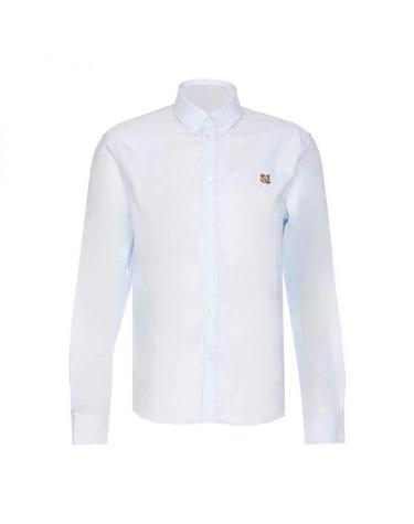 MAISON KITSUNE 메종키츠네 MINI FOX HEAD CLASSIC BD SHIRT MM00413WC5012P410 미니 폭스 헤드 자수 클래식 버튼 다운 셔츠