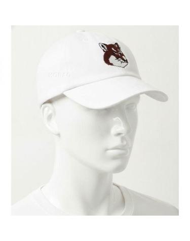 메종키츠네 CAP 6P LARGE FOX HEAD EMBROIDERY HU06118WW0007WHP101 라지 폭스 헤드 자수 6패널 캡