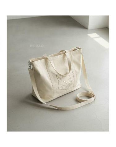 메종키츠네 26 Fox Head XL Tote LW05105WW01070432 폭스 헤드 토트백