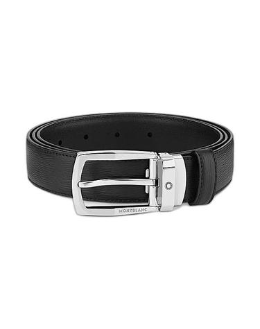 몽블랑트라피즈 버클 30mm 레더 벨트 블랙 116706 BLACK