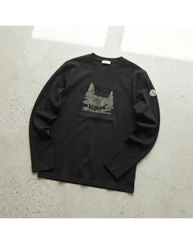 MONCLER 몽클레어 로고 긴팔 티셔츠 00016 89AZ9 998
