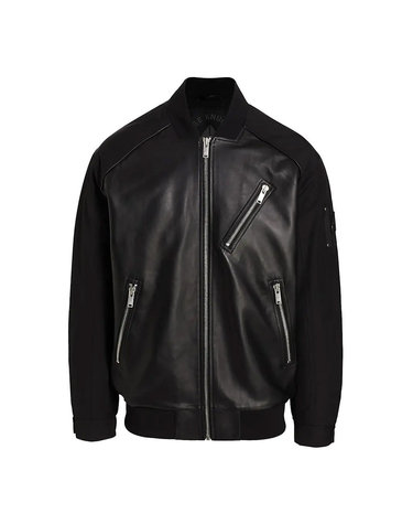 Moose Knuckles 무스너클 아니카 봄버 가죽 자켓 Black M32ML310292