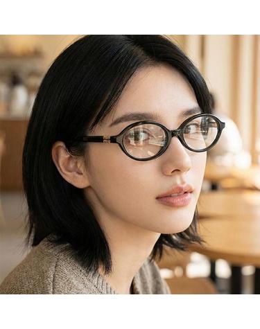 미우미우 리가드 안경 명품 블랙 뿔테 오벌 라운드 안경테 VMU01X 1AB 1O1