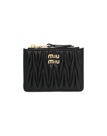 26FW 마틀라세 금장 로고 키링 카드지갑 블랙 5MC093 AFPP F0002