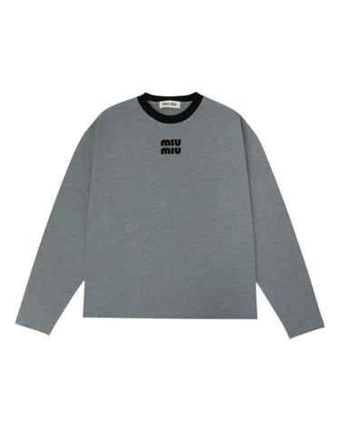 미우미우 로고 여성 긴팔티셔츠 MJLA31 1841 F0BD9