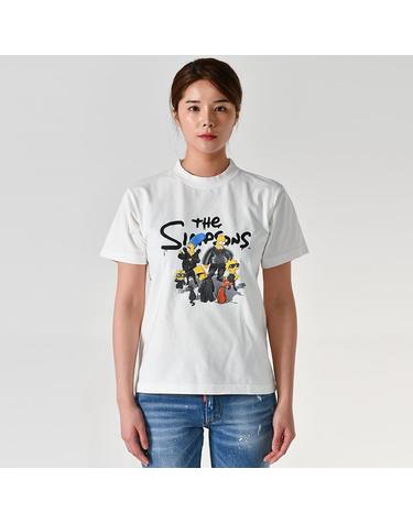 발렌시아가 심슨 스몰핏 여성 반팔티셔츠 화이트 670943 TLVG7 0901