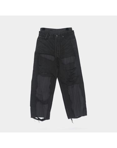발렌시아가 패치워크 파자마 와이드 데님 남성 팬츠 794216 TQW54 1071