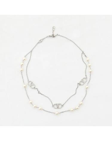 발렌티노 V로고 스와로브스키 여성 목걸이 7W2J0X80 UXM 6RU