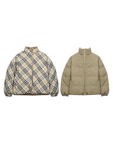 버버리 그레인 체크 리버시블 구스 다운 자켓 8098487