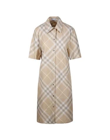 BURBERRY 버버리 Checkered Cotton Shirt Dress 8083547 체크 코튼 셔츠 드레스