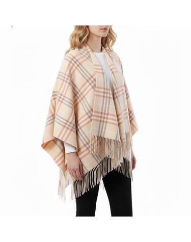 버버리 Check Wool Cashmere Cape 8102990 체크 울 캐시미어 케이프