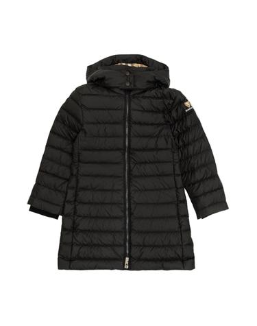 키즈 여성 베어로고 다운 후드 롱 자켓 블랙 8109351