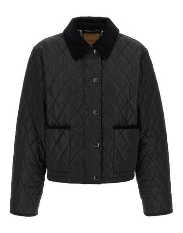 26FW 버버리 올드햄 크롭 퀼팅 자켓 8107465 BLACK SAND IP CHECK DOM