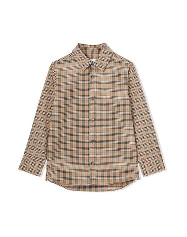 21FW 키즈 여성 체크프린트 긴소매 코튼 셔츠 8042957