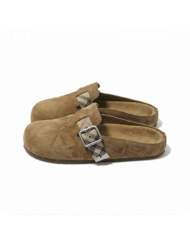 버버리 26FW Check Suede Urchin Clogs 8113393 체크 스웨이드 어친 클로그