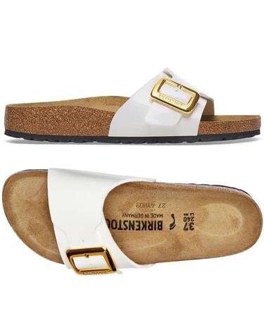 25SS 여성 카탈리나 쿠션 버클 네로우핏 샌들 페이던트화이트 1029437 PATENT WHITE