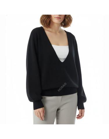 베이스레인지 Soar V Neck in Black PUSOVRCWI25 소어 브이넥 스웨터